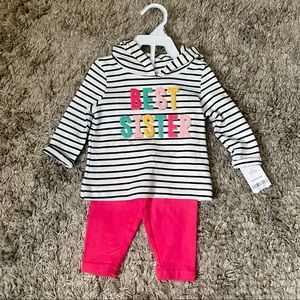 Carters girls Big Sister long sleeve outfit 9 months NWT
